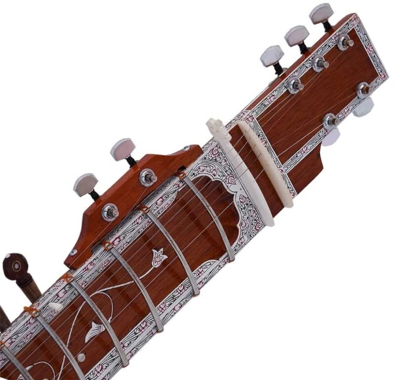 Sitar, (Electric Sitar) Kharaj Pancham, Volume & tone Controls, With Fiber Box (Assorted Color & Design) - Image 3